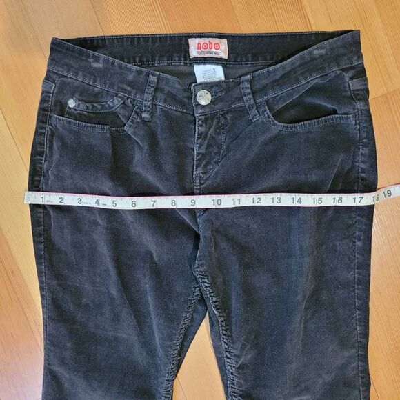 Vintage Y2K black‎ corduroy flared jeans bootcut bedazzled back pockets low rise - Picture 14 of 14